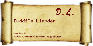 Dudás Liander névjegykártya